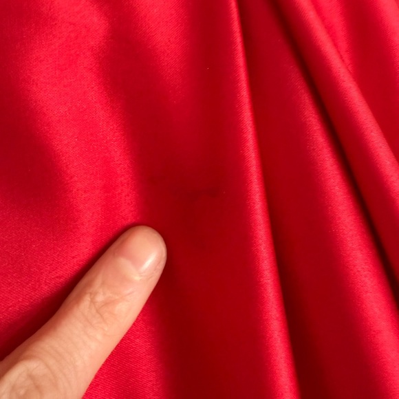 Betsy & Adam Red Strapless Princess Gown - Picture 11 of 13